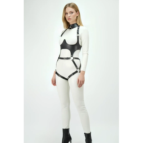 Deri Harness, G���s Alt� Destekli Harness Tak�m, Deri Dans�� Kost�m - APFT1402