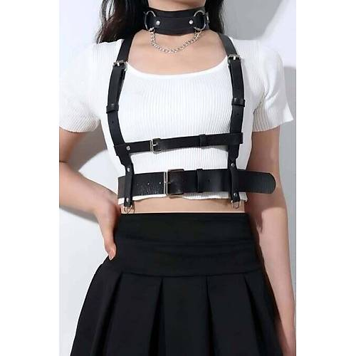 Deri G���s Harness Ve Choker-Tasma Tak�m - APFT959