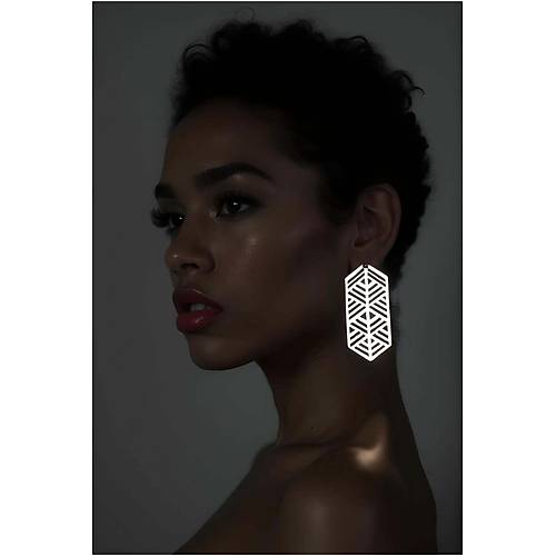 Beyaz Reflektrl Modern Geometrik Kpe, k Lazer Kesim Kpe - APBJ015