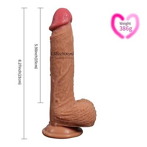 Dean 22cm Realistik Vibratr Gerekci Penis Vantuzlu Kaln Dildo