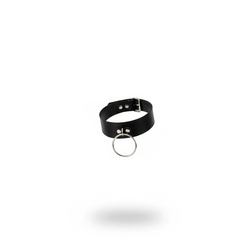 Siyah Choker Deri Kal�n Halka Detayl� Kolye - APFT522