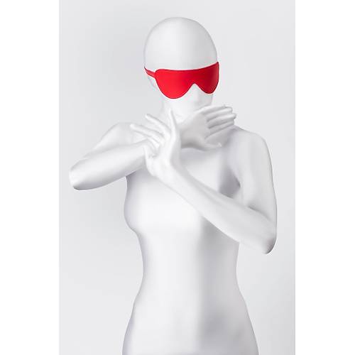 Anonymo BDSM Maske, PU deri, krmz, 65 cm