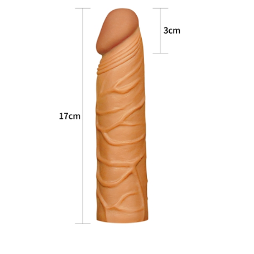 X-LARGE Dolgulu Realistik Penis Klf Uzatmal Prezervatif Dildo