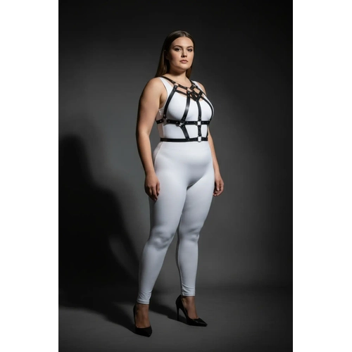 B�y�k Beden Siyah Kad�n Harness Tak�m Z�mba Detayl� ��k V�cut Aksesuar� - APFT1085