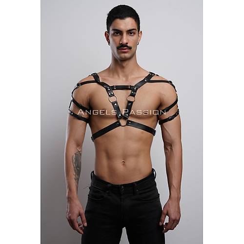 Erkek Harness, Erkek PartyWear, Deri Erkek Parti Elbise Aksesuar - APFTM6