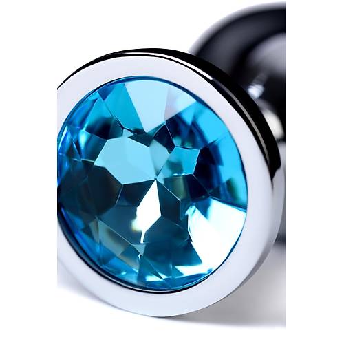 Metal by TOYFA Anal Plug, Metal, gm, mavi kristalli, 8 cm,  3,4 cm, 85 g