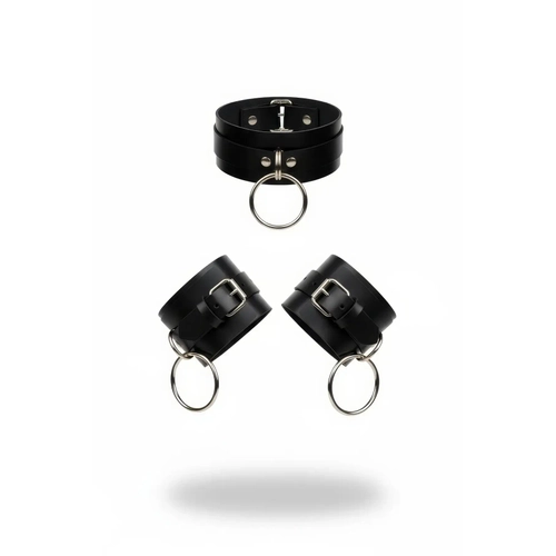 Siyah Choker Metal Halka Detayl� Kal�n Deri - APFT241