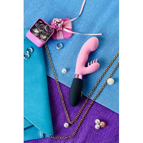 Eromantica Ornella'da 3' 1 arada masaj aleti, pembe, silikon, 21,5 cm