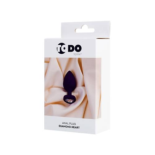 ToDo by RED Diamond Heart Anal Plug, Silikon, mor, 7 cm,  2 cm, 18 g