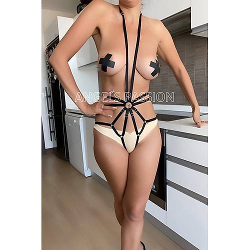 Seksi Bayan  Giyim, Lastik Body Harness - APFT339