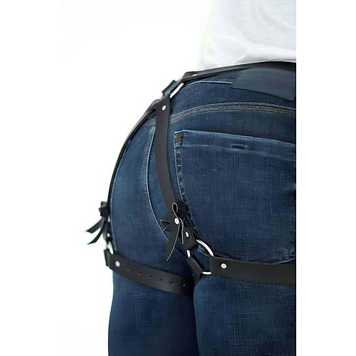 Fiyonklu Erkek Bel Ve Bacak Deri Harness - APFTM89