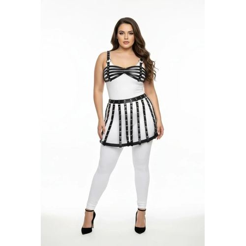 B�y�k Beden Siyah Deri Kemer Detayl� Harness Etek Aksesuar� - APFT899