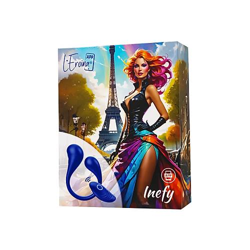 LEroina APP Inefy ok Fonksiyonlu Uygulama ve Kumanda Kontroll Silikon Vibratr  Mavi, 26,5 cm