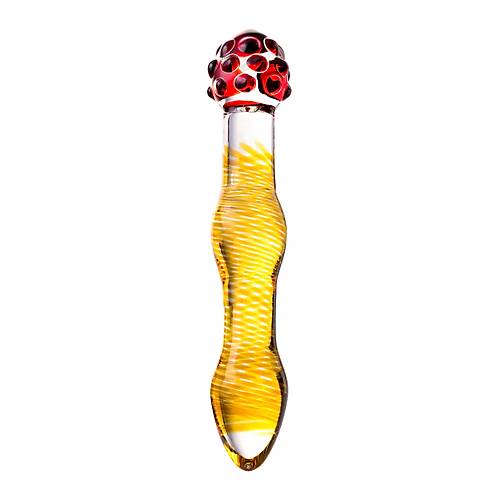 Sexus Glass ift Tarafl Cam Dildo, effaf, 18 cm