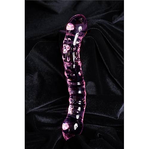 ift tarafl yapay penis Sexus Glass, cam, pembe, 20,5 cm