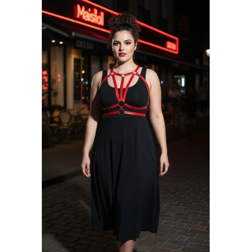 B�y�k Beden Bordo Kad�n Kemer Deri V�cut Harness Aksesuar� - APFT114