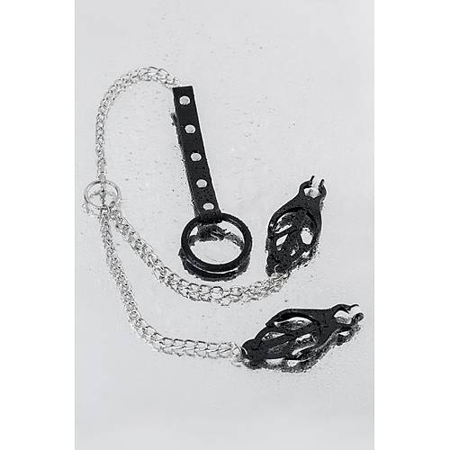 Penis Halkal� Meme Kelep�eleri, TOYFA Metal, Siyah