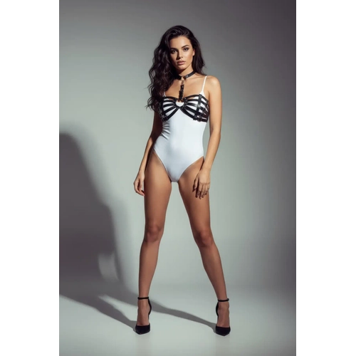 Siyah G���s Harness Deri �ok Bantl� Kafes Detayl� - APFT1408