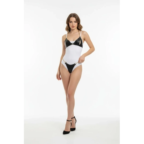 Siyah Kad�n Kemer Suni Deri Zincir Detayl� V�cut Kemer - APFT1424