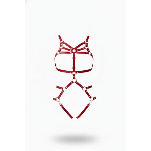 K�rm�z� Body Harness Deri �oklu �eritli Metal Tokal� - APFT724