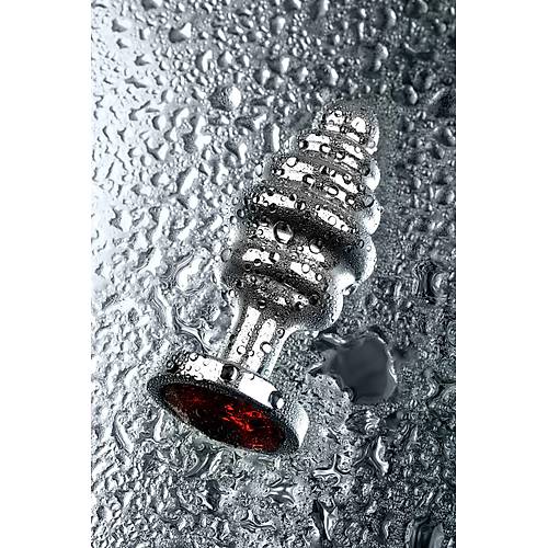 Metal by TOYFA Anal Plug, Metal, gm, krmz kristalli, 8 cm,  3,5 cm, 95 g