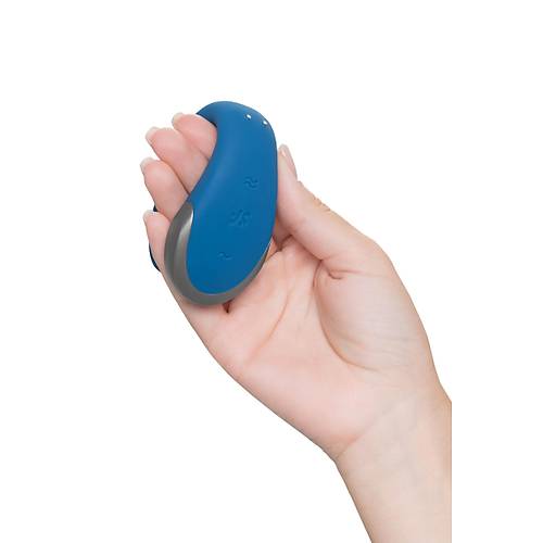 Satisfyer Double Love Connect App Blue iftler in Mini Vibratt, silikon, mavi, 18 cm