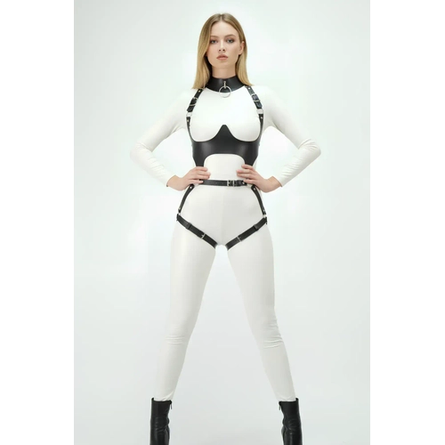 Deri Harness, G���s Alt� Destekli Harness Tak�m, Deri Dans�� Kost�m - APFT1402