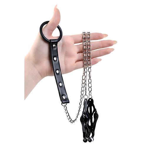 Penis Halkal� Meme Kelep�eleri, TOYFA Metal, Siyah