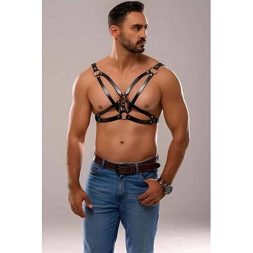 Erkek Deri Fantazi Harness - APFTM141