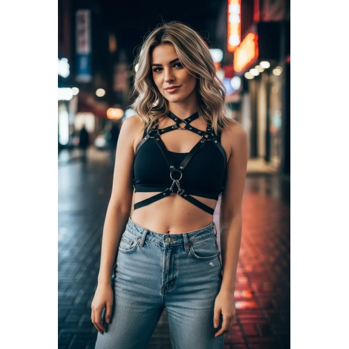 Siyah Kad�n Kemer Deri V�cut Aksesuar� - APFT108