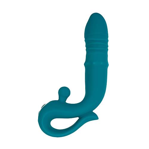 JOS Mija Up&Down Fonksiyonlu ve Uyarc Halkal Silikon Vibratr  Yeil, 19 cm
