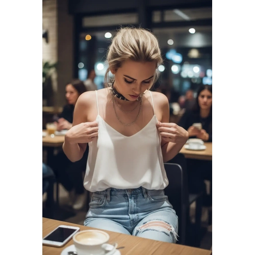 Siyah Choker Z�mba Detayl� Deri Kolye - APFT975