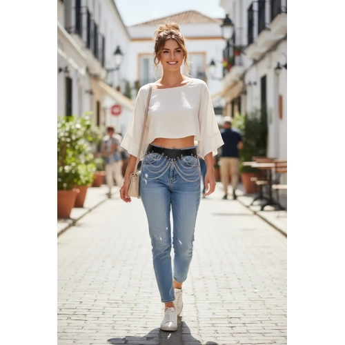 Siyah Kad�n Kemer �oklu Zincir Detayl� Bel Aksesuar� - APFT1096