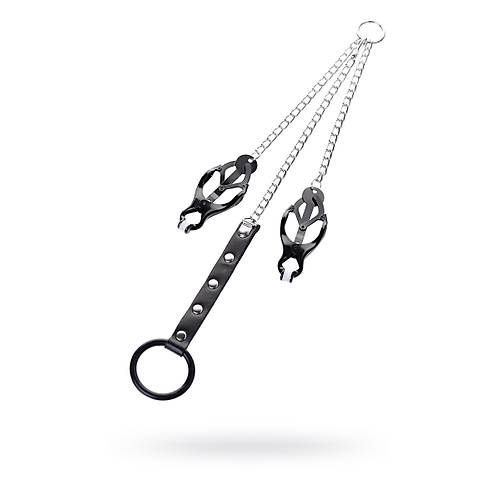 Penis Halkal� Meme Kelep�eleri, TOYFA Metal, Siyah