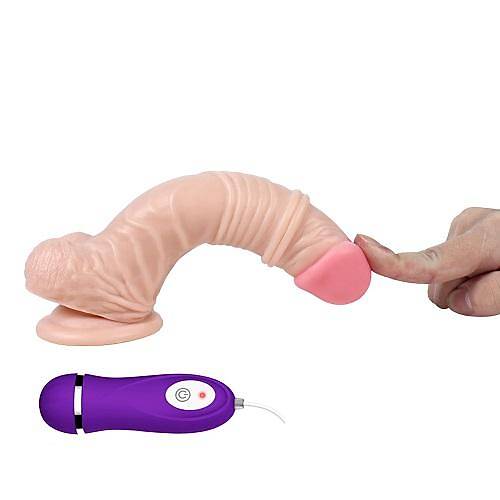 Thunder 19 cm Gereki Titreimli Dildo Vibratr Penis