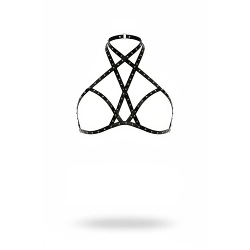 Siyah G���s Harness Z�mba Detayl� �apraz Deri - APFT501