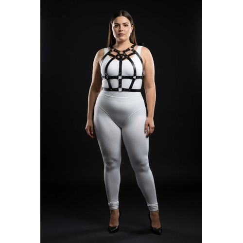 B�y�k Beden Siyah Kad�n Harness Tak�m Z�mba Detayl� ��k V�cut Aksesuar� - APFT1085