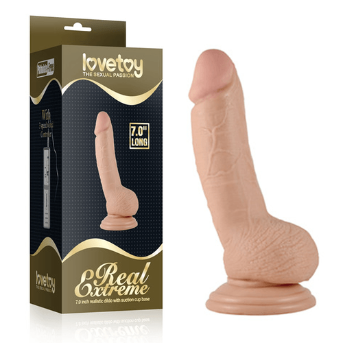 Lovetoy 18 CM Titreimli Gereki Realistik Vibratr Penis Vantuzlu Dildo