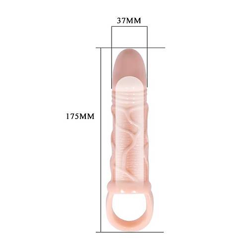 Breyden 18 CM Uzatmal 3 CM Dolgulu Testis Halkal Penis Klf