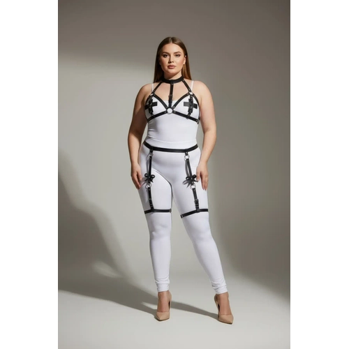 B�y�k Beden Siyah Kad�n Deri Jartiyer Harness B�stiyer Detayl� Fantazi Tak�m - APFT310
