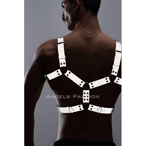 Reflektrl - Karanlkta Yansyan Erkek Gs ve Bacak Harness Takm - APFTM199