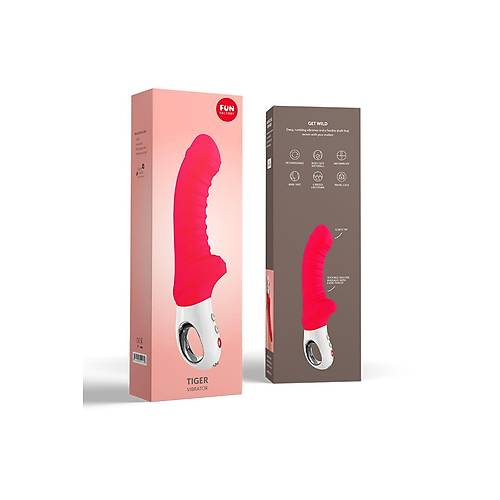 Fun Factory Tiger Vibrat�r, silikon, k�rm�z�, 23 cm