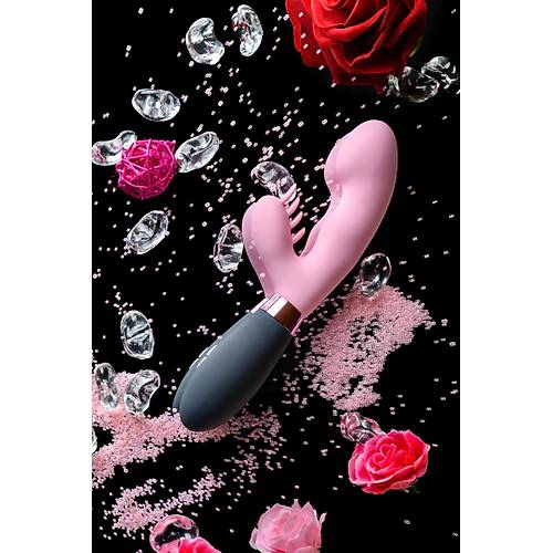 Eromantica Ornella'da 3' 1 arada masaj aleti, pembe, silikon, 21,5 cm