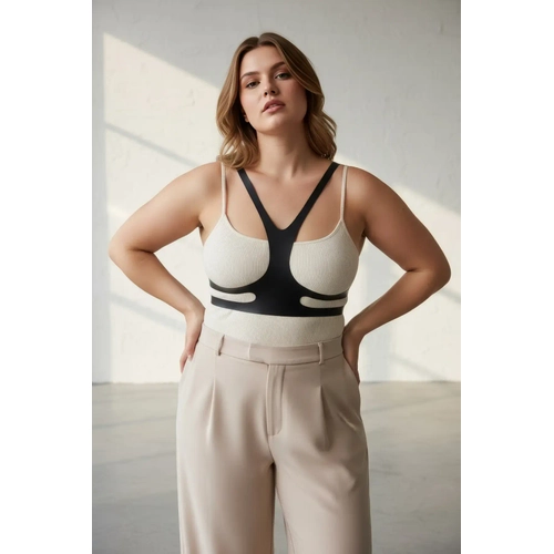B�y�k Beden Siyah Kad�n Kemer Harness Stil Deri V�cut Aksesuar� - APFT1374