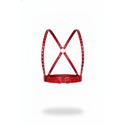 K�rm�z� Kad�n Kemer Z�mba Detayl� V�cut Harness Kemeri - APFT817