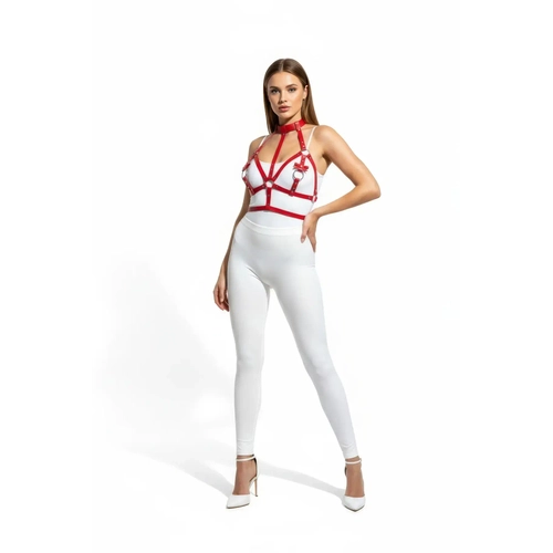 K�rm�z� G���s Harness Parlak Deri Boyunluk Detayl� - APFT473