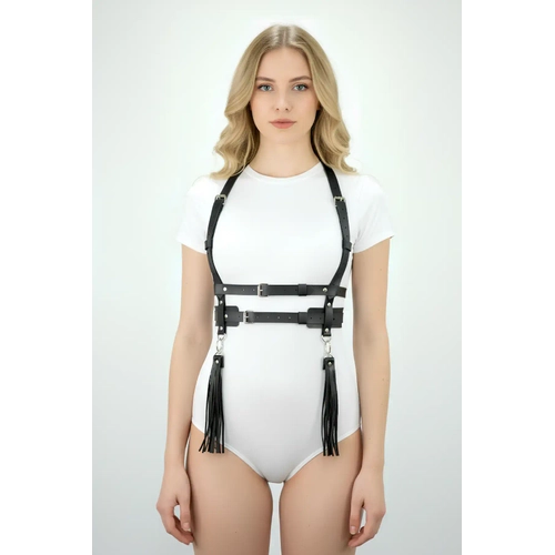 P�sk�l Detayl� Omuzdan Ask�l� Elbise �zeri ��k Deri Bel Korse Kemer APFT638