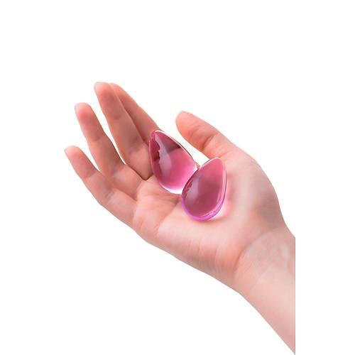 Sexus Glass Vajinal Toplar, cam, pembe,  2,7 cm