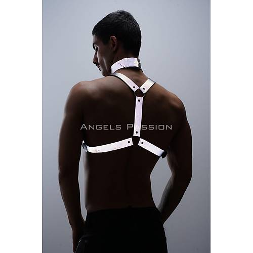 Karanlkta Parlayan (Reflektrl) Choker ve Gs Harness Takm, Clubwear - APFTM35