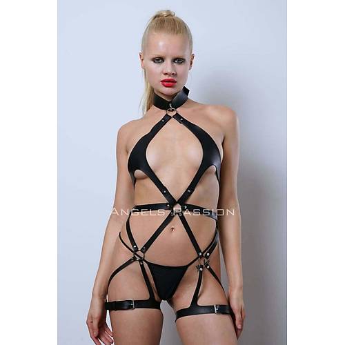 Vegan Deri Harness, Full Body Deri Harness, Erotik Deri  Giyim - APFT1331